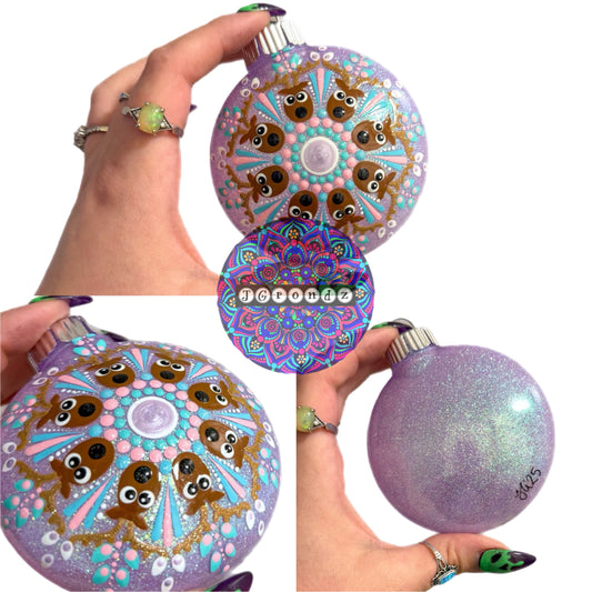 3” Reindeer Mandala Glitter Ornament
