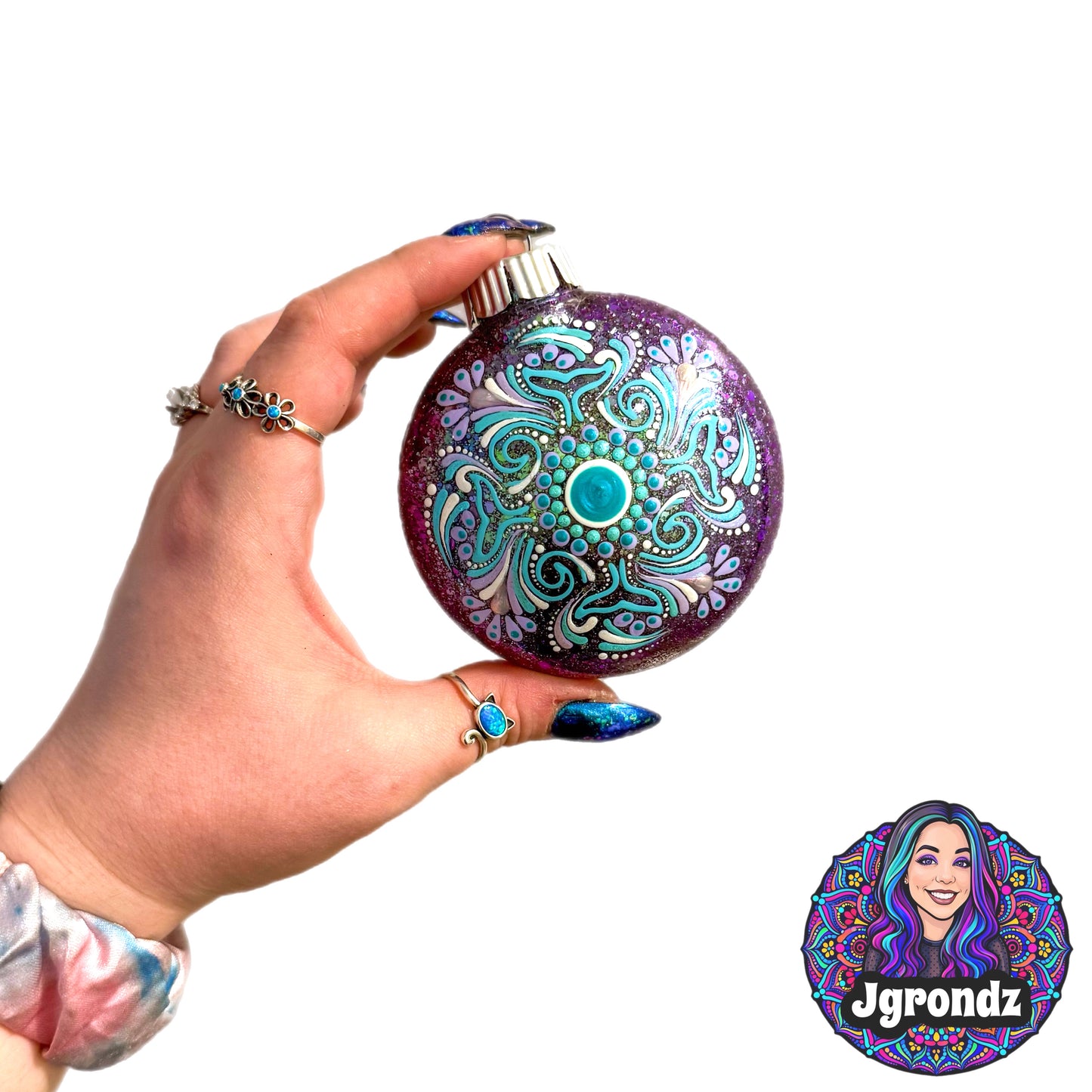 3” Whale Tail Mandala Ornament