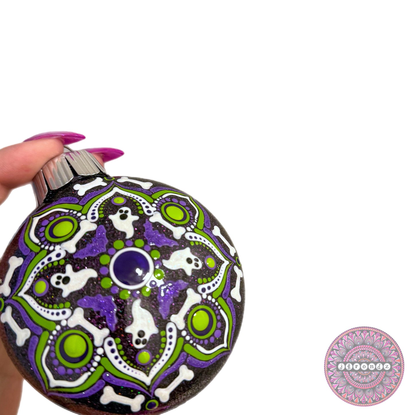 3” Halloween Mandala Glitter Ornament