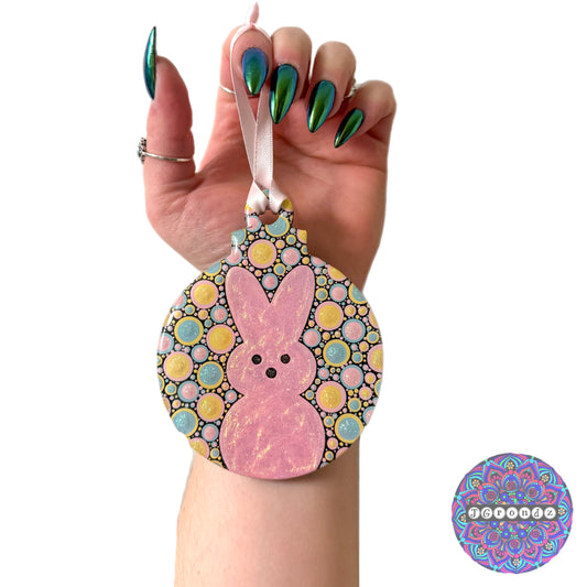 Peep Bunny 4” Wood Ornament