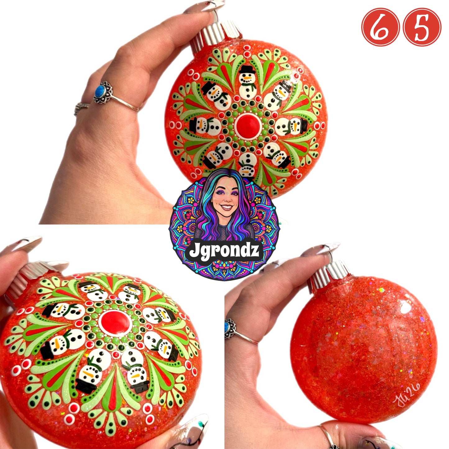3” Snowman Mandala Ornament
