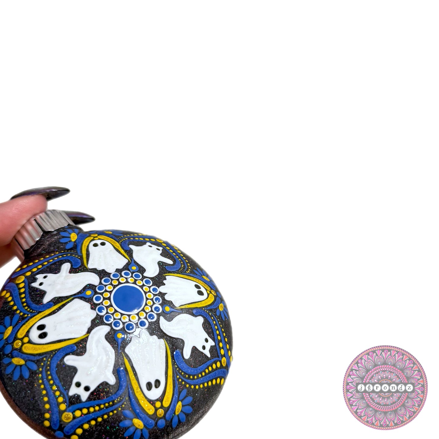 3” Halloween Mandala Glitter Ornament