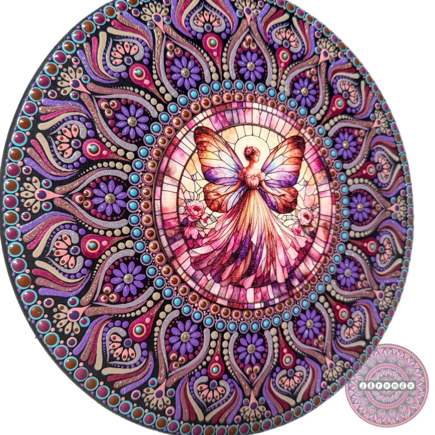 8.5” Purple Fairy Mandala Painting