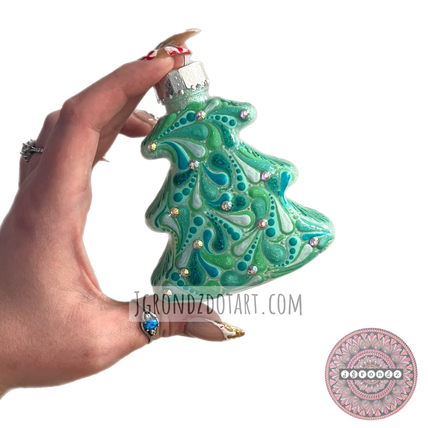 4” Christmas Tree Glitter Ornament