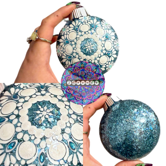 3” Snowflake Mandala Glitter Ornament