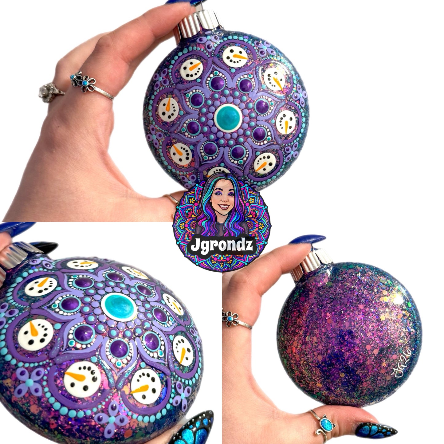 3” Snowman Mandala Ornament