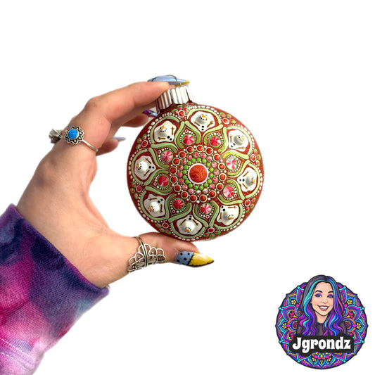 3” Melting Snowman Mandala Ornament