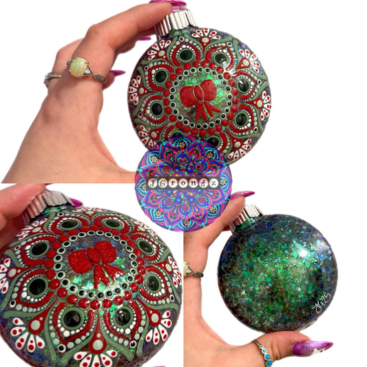 3” Mandala Glitter Ornament