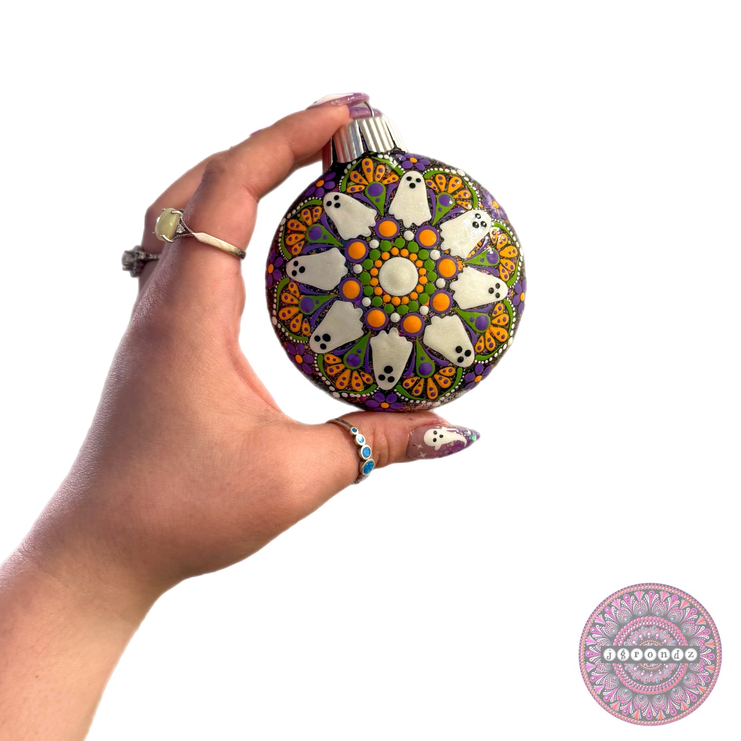 3” Halloween Mandala Glitter Ornament