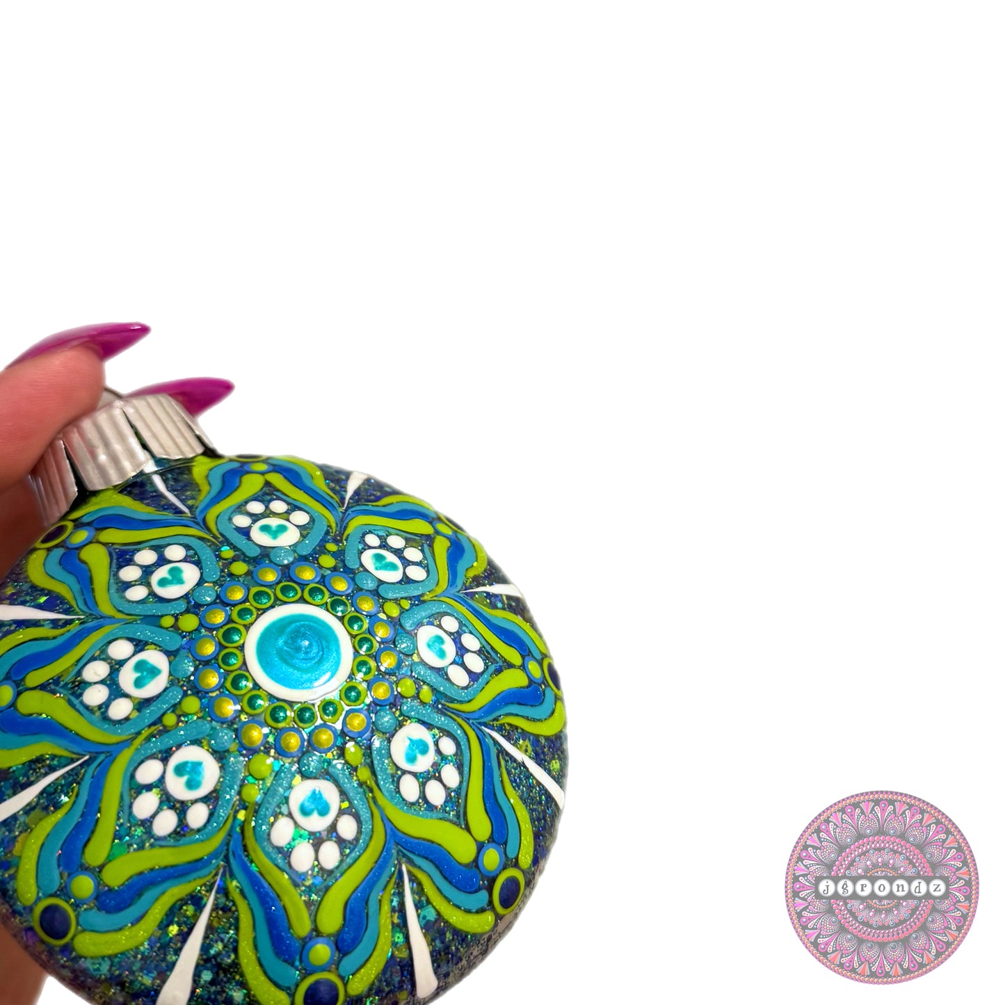 3” Paw Print Mandala Glitter Ornament