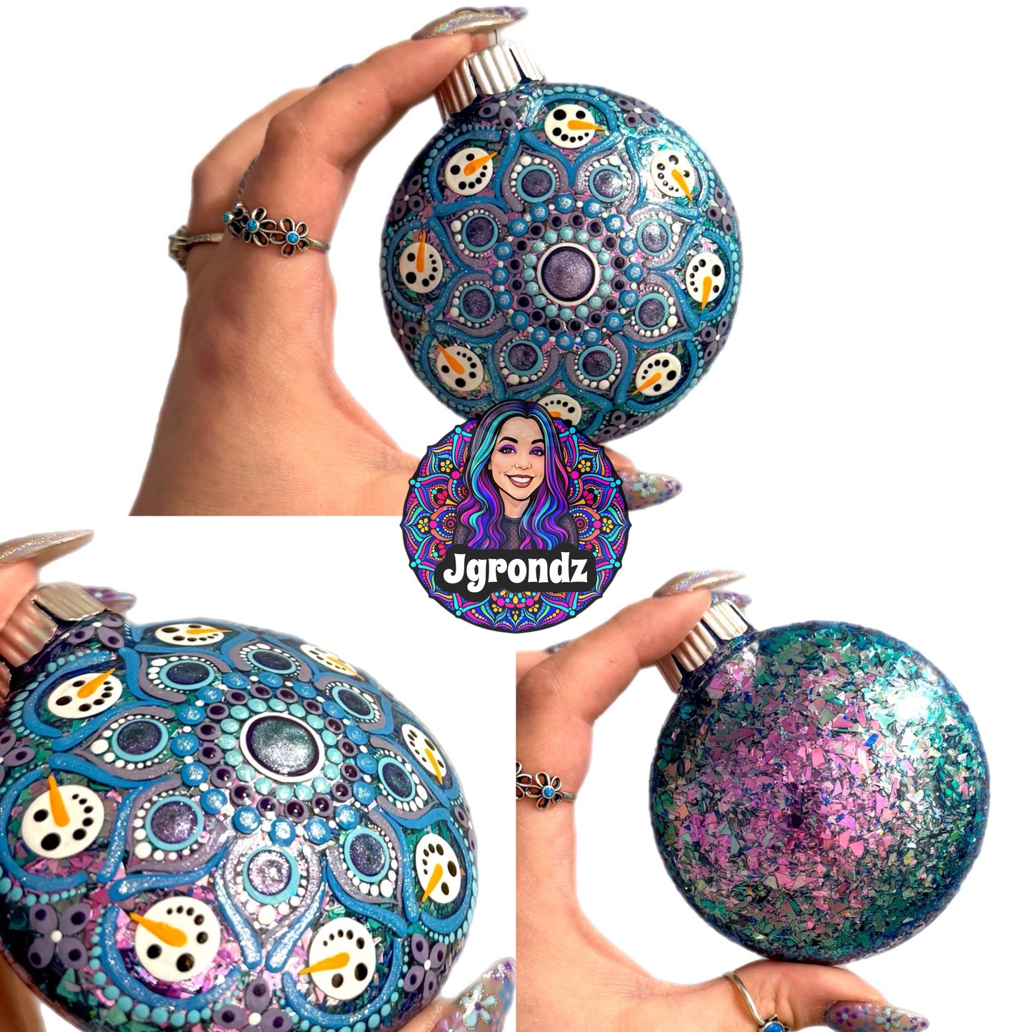 3” Snowman Mandala Ornament