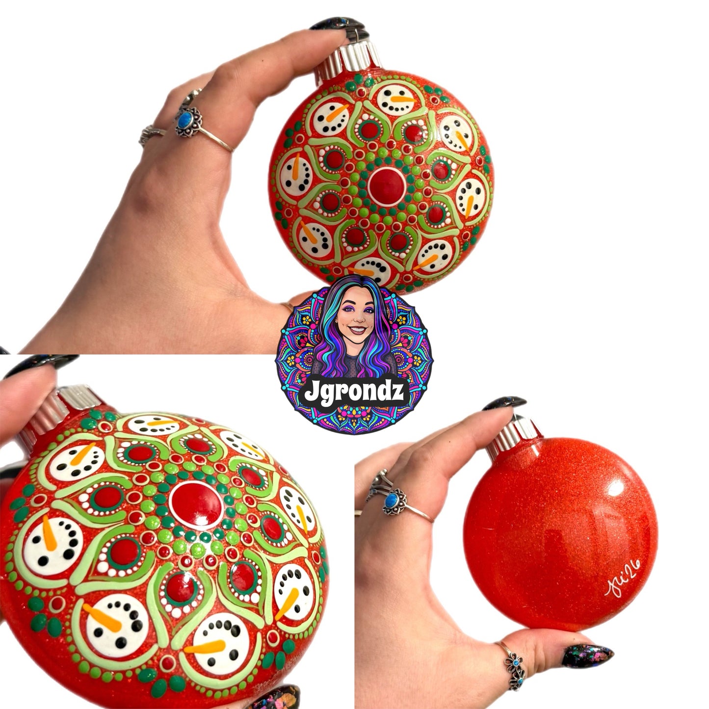 3” Snowman Mandala Ornament