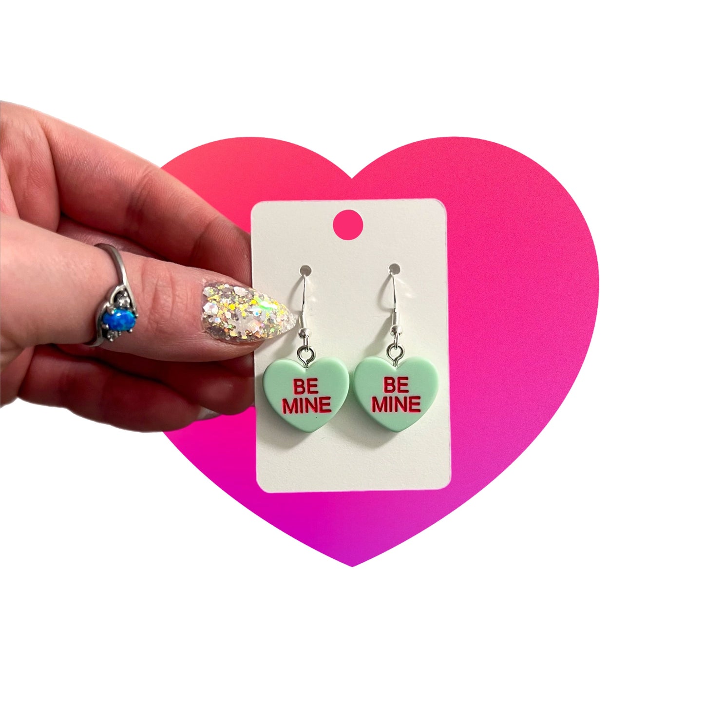 Conversation Heart Valentines Day Earrings