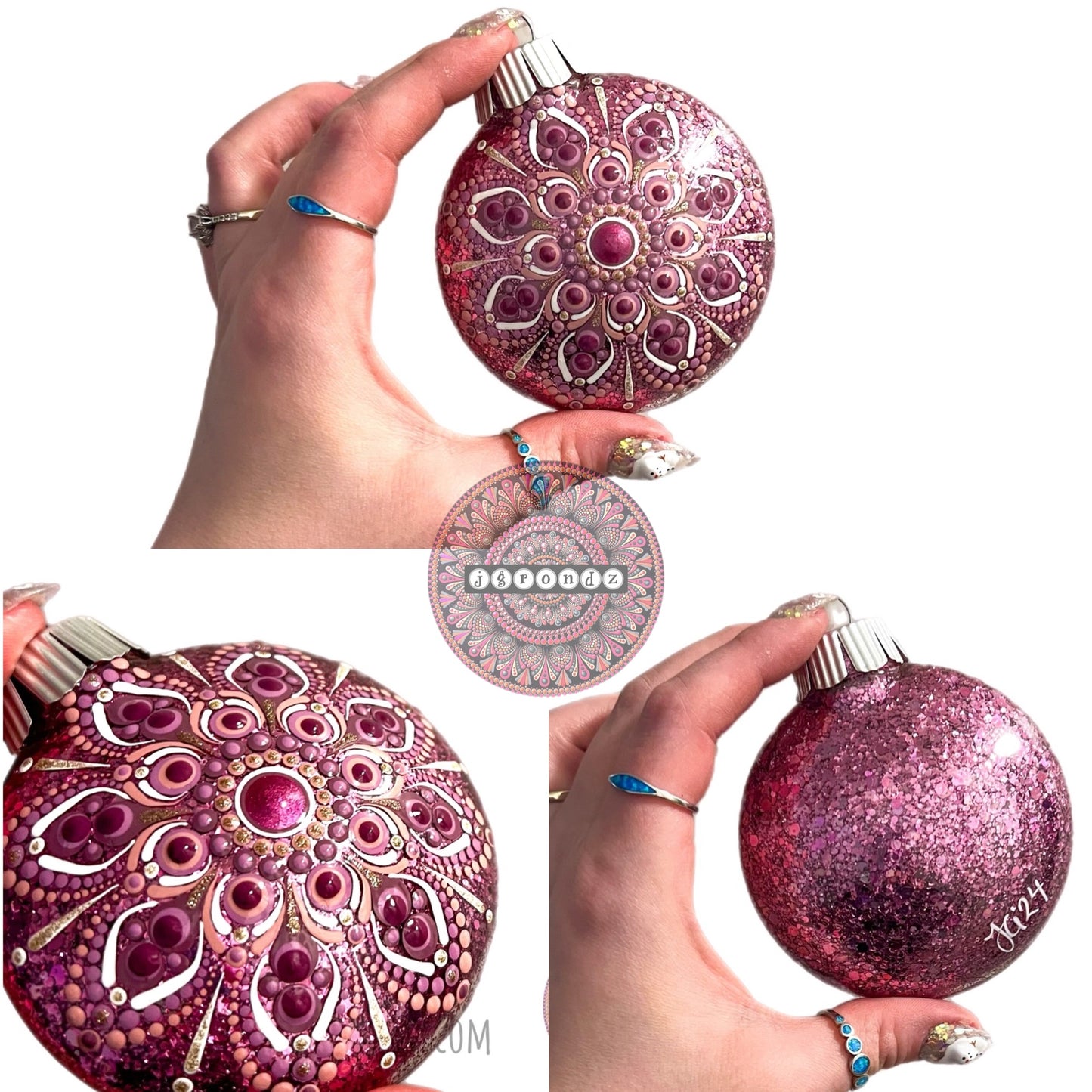 3” Mandala Glitter Ornament