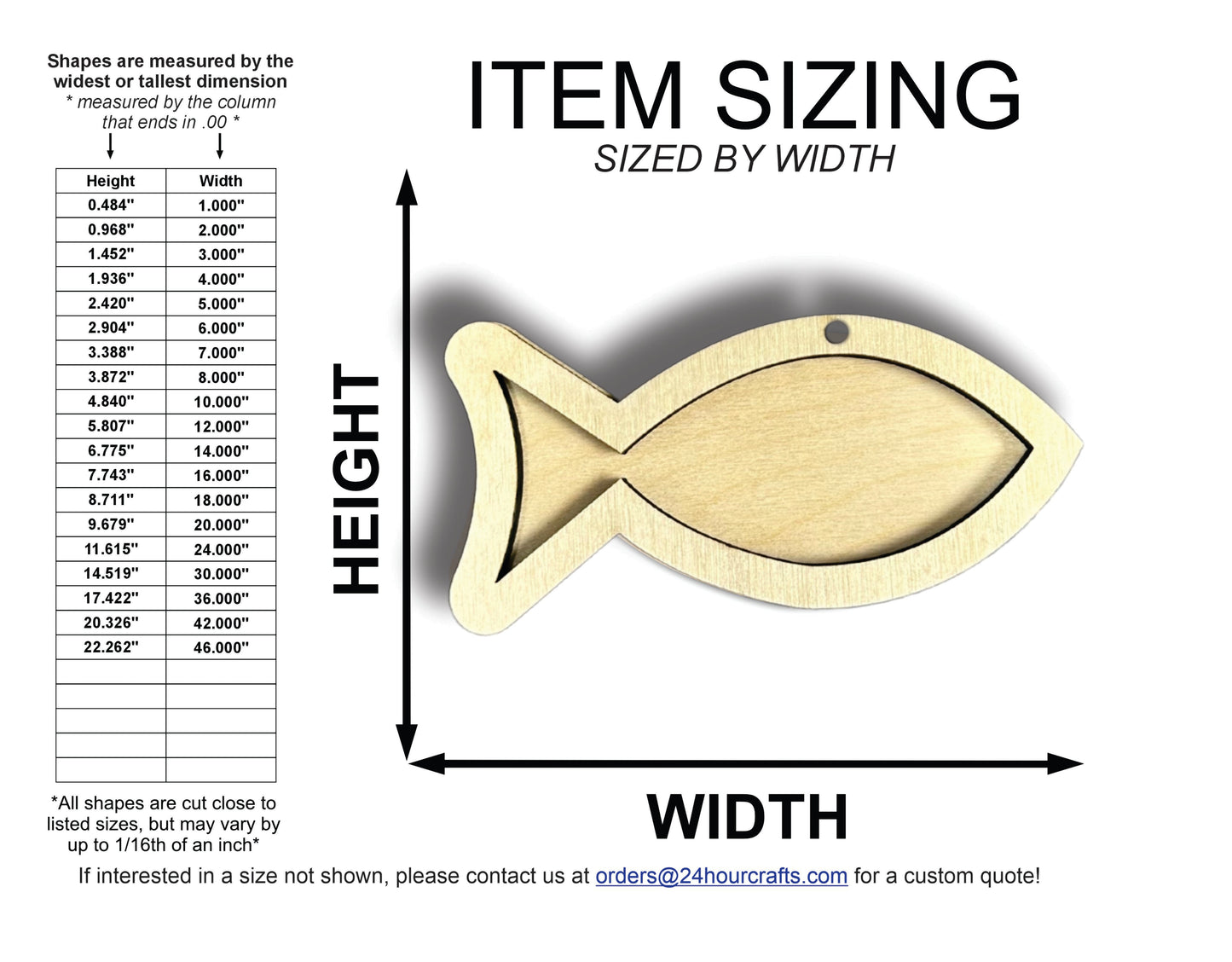 Unfinished Wood 2 Layer Fish Shadowbox Shape | DIY Craft Cutout | up to 46" DIY