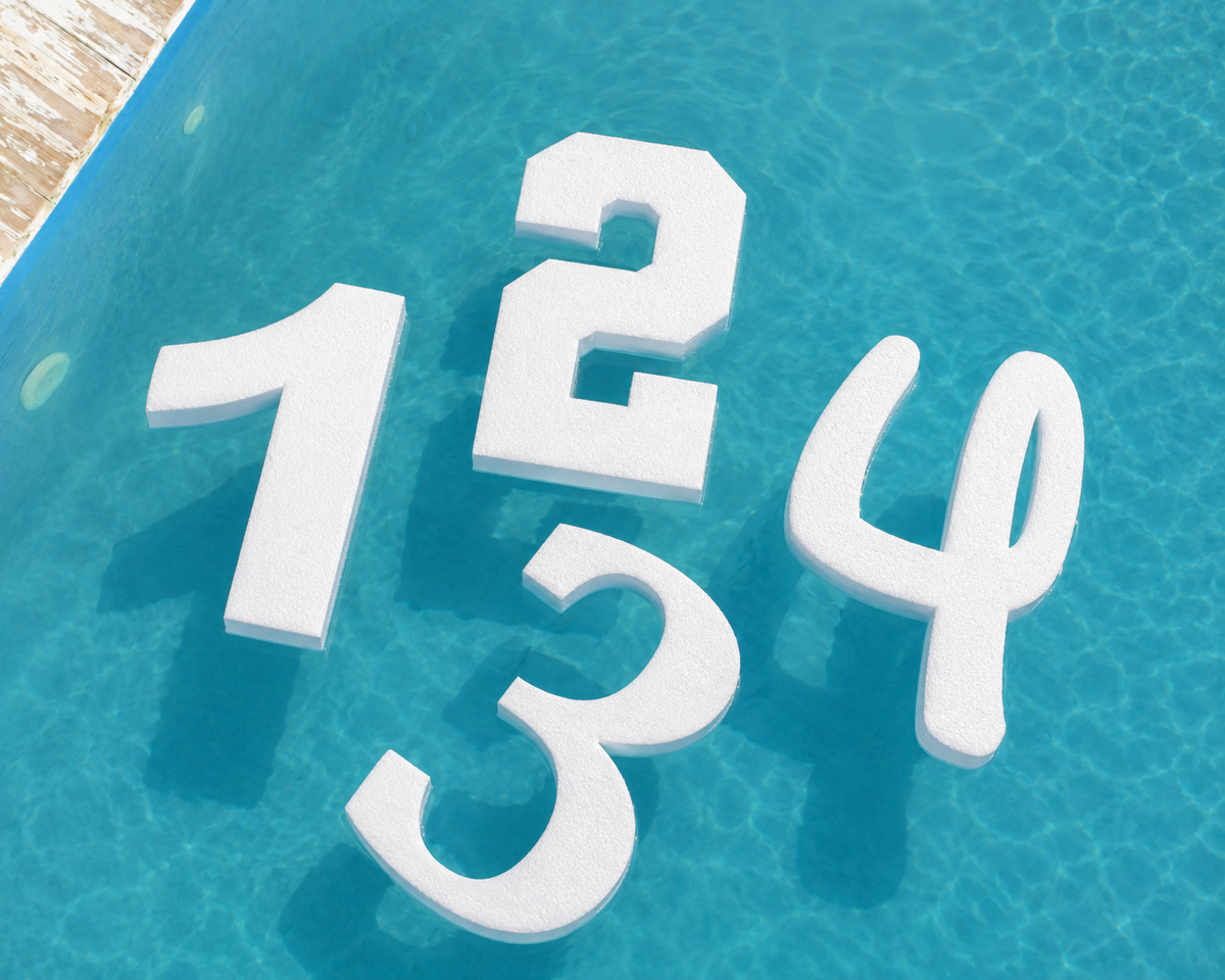Custom Foam Numbers | Floating Pool Foam Cutouts |  10 Font Options Options | 2" Thick | up to 46"