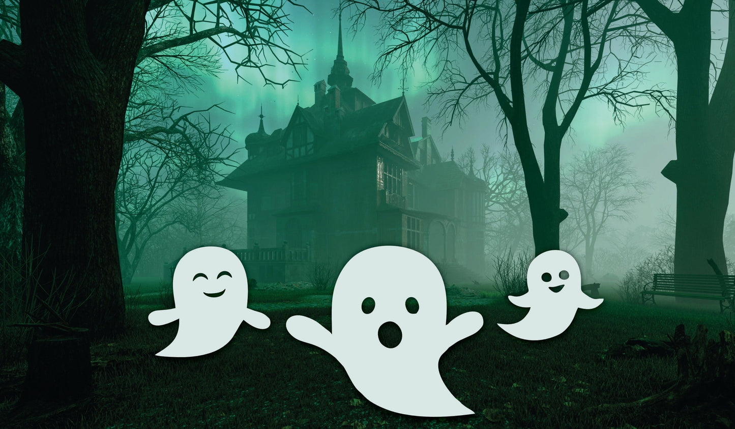 Metal Halloween Ghosts Garden Stakes | Set of 3 | Up to 46" | Over 20 Color Options