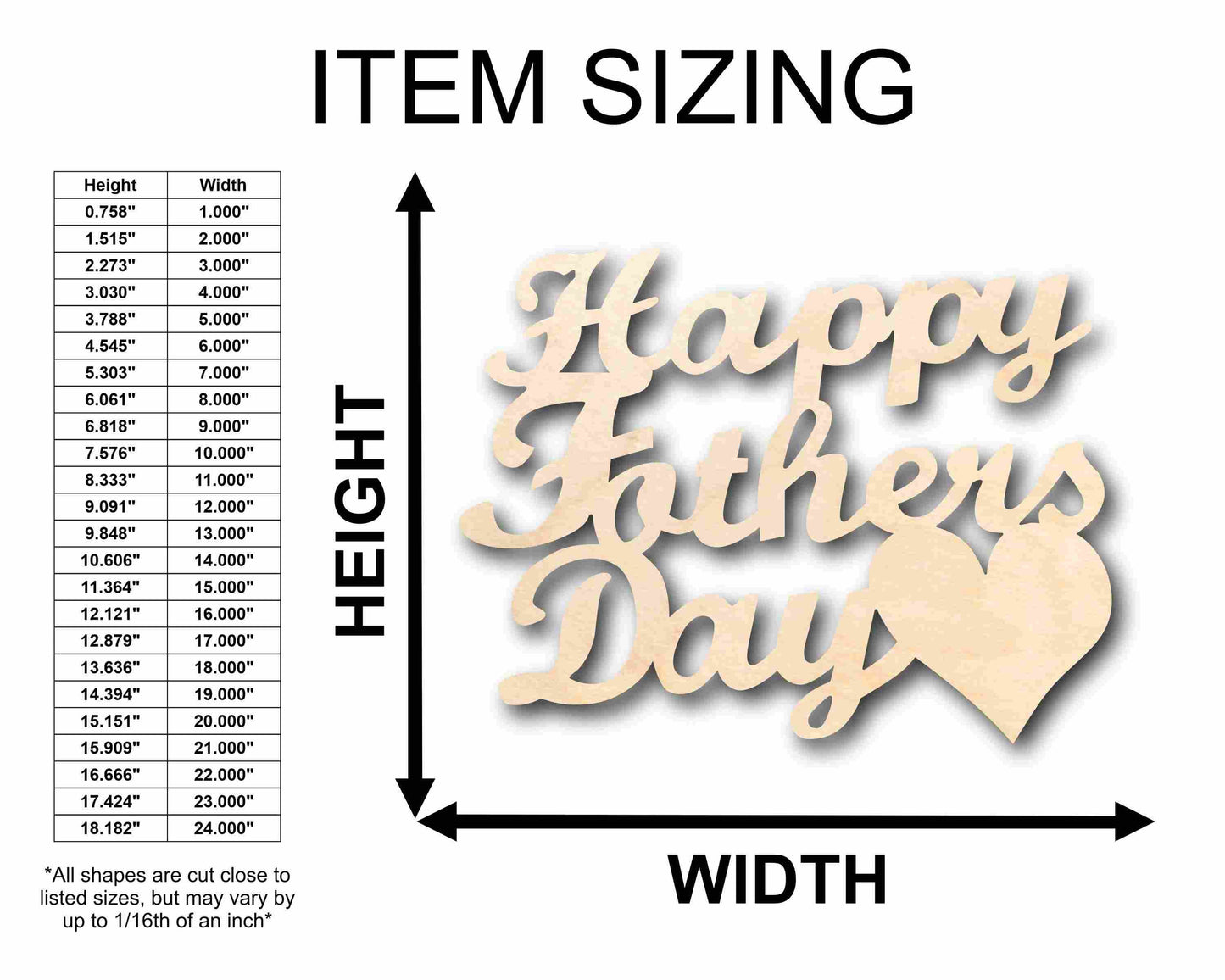 Happy Father's Day Unfinished Wood Cutout DIY handmade Craft