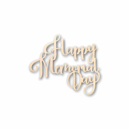 Happy Memorial Day Unfinished Wood Cutout DIY handmade Craft