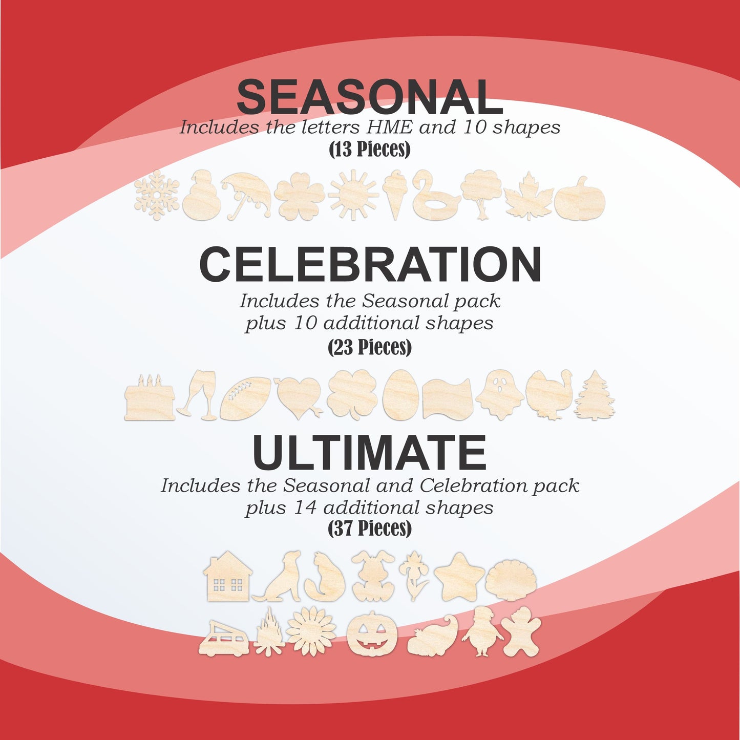 Unfinished Wood Interchangeable Home Craft Set - up to 60" DIY