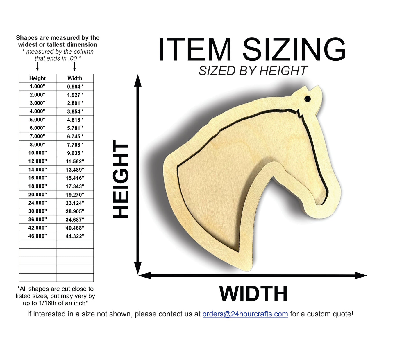 Unfinished Wood 2 Layer Horse Shadowbox Shape | DIY Craft Cutout | up to 46" DIY