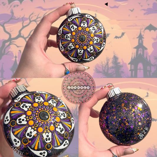 3” Halloween Mandala Glitter Ornament