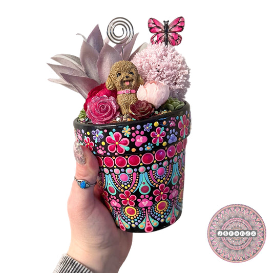 XXL Pretty Pot - Painted Mandala Succulent Pot
