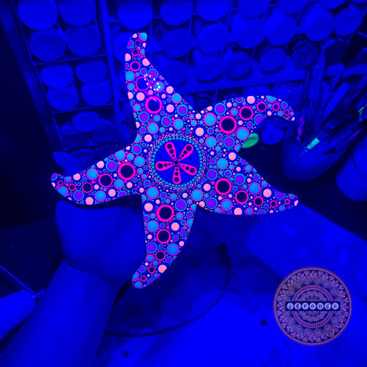 BLACK LIGHT Starfish painting