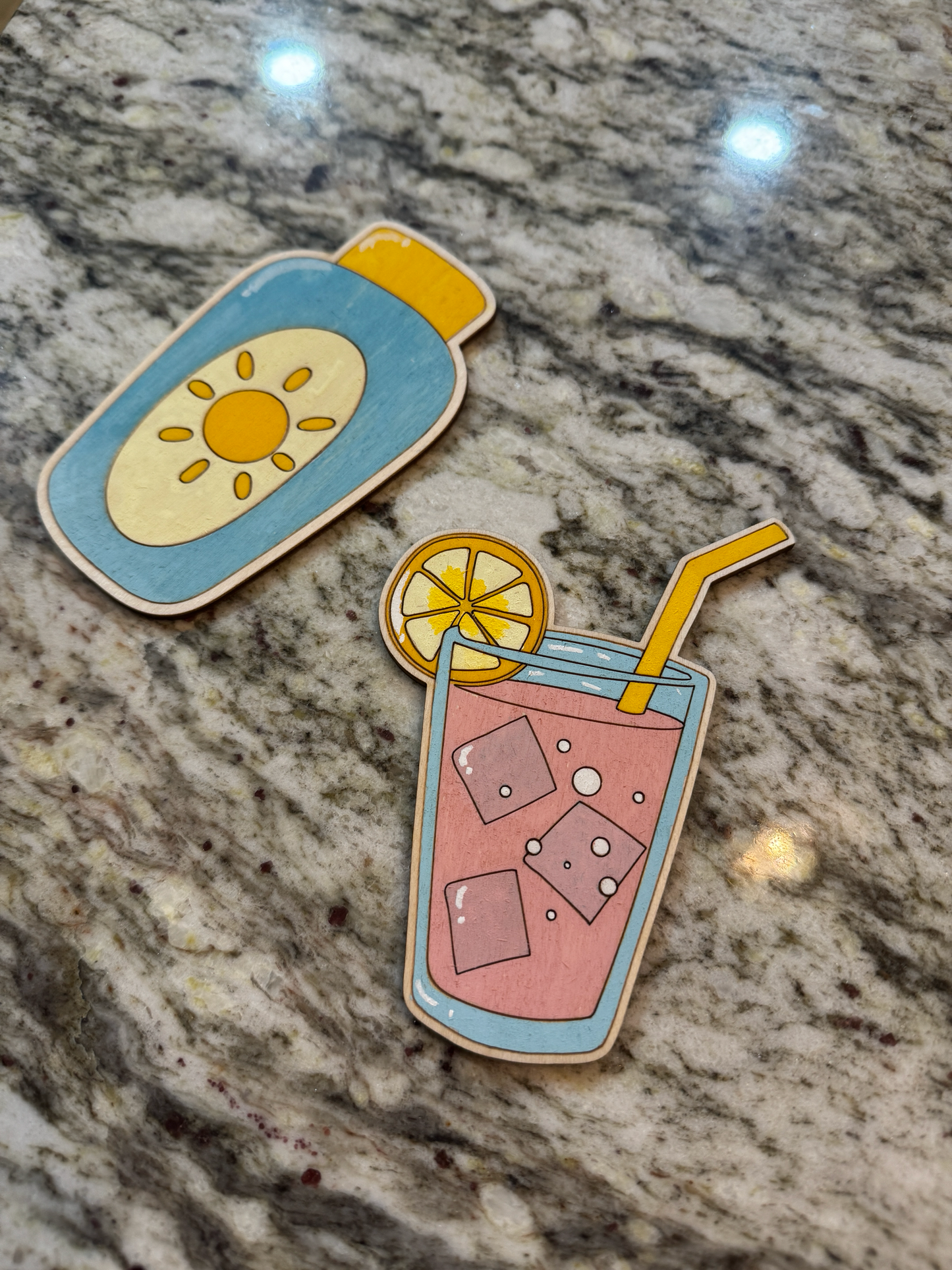 Unfinished Wood Etched Iced Drink Shape | Paint By Line Crafts | up to 30" DIY