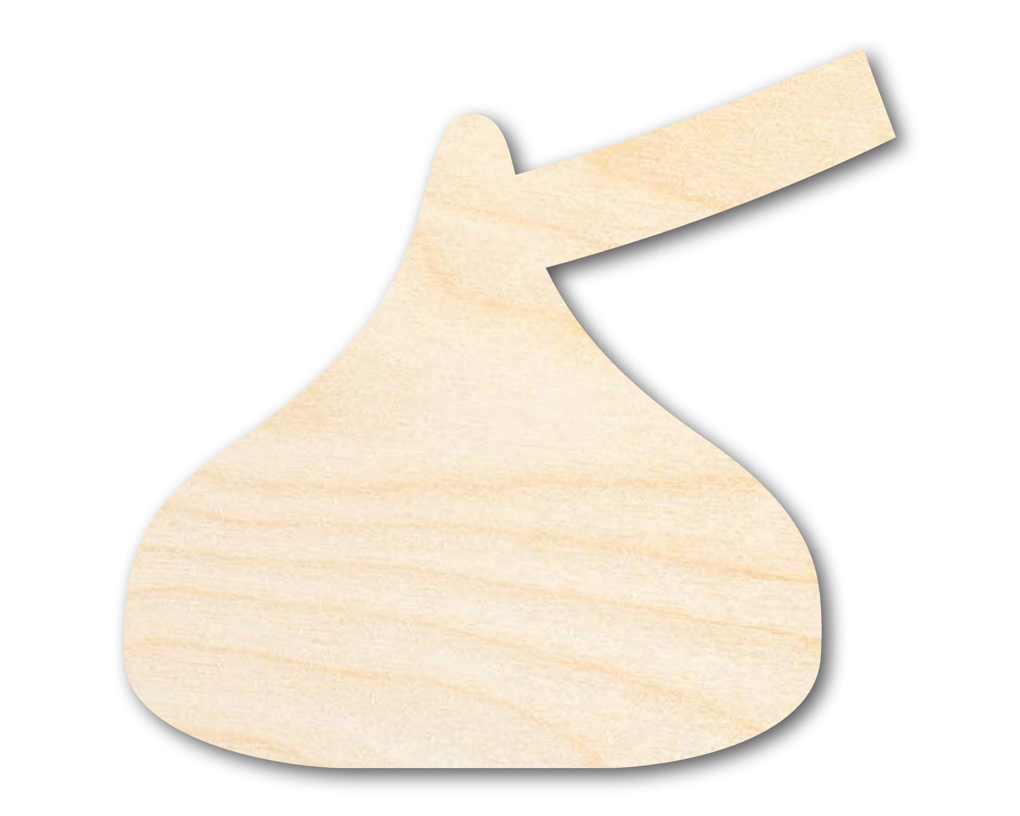 Unfinished Wood Candy Kiss Shape - Craft - up to 46" DIY