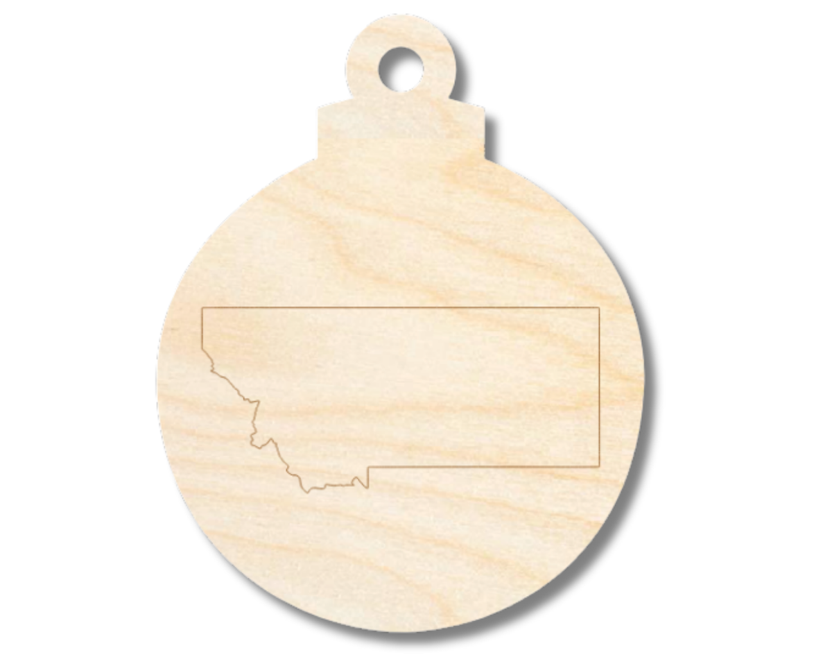 Unfinished Wood Etched Montana Ornament Shape | Paint By Line Crafts | up to 30" DIY