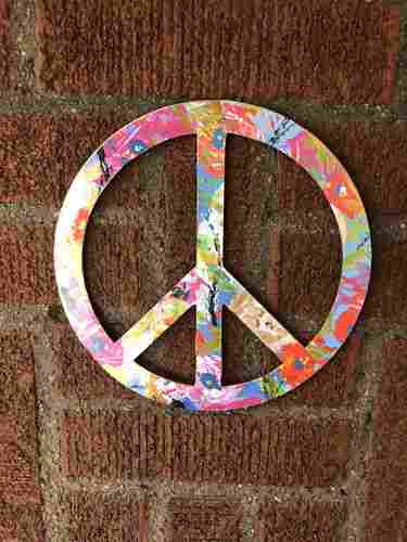 Unfinished Wood Peace Sign Symbol Shape - Craft - up to 46" DIY