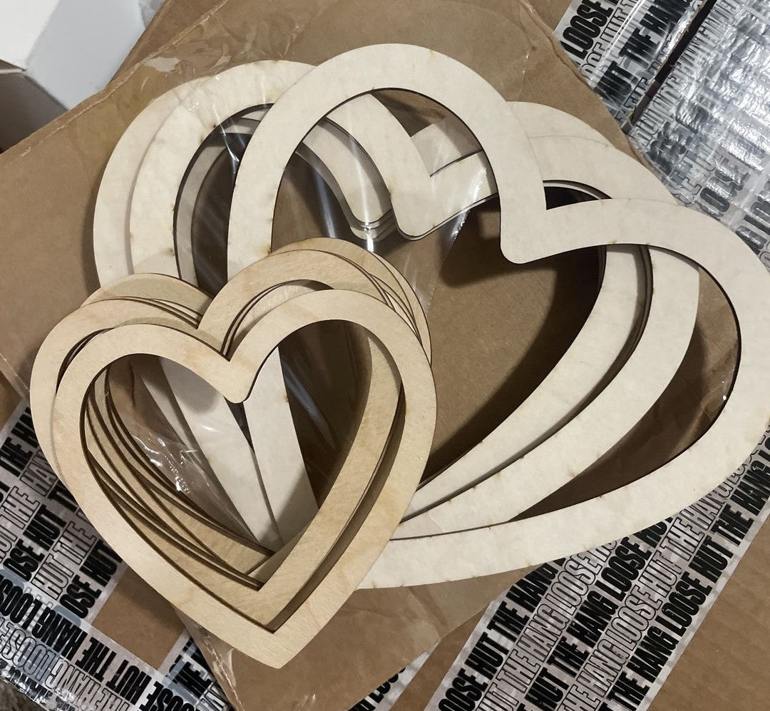 Unfinished Wood Heart Border Silhouette | Valentine's Day | Wedding | DIY Craft Cutout | Up to 46" DIY