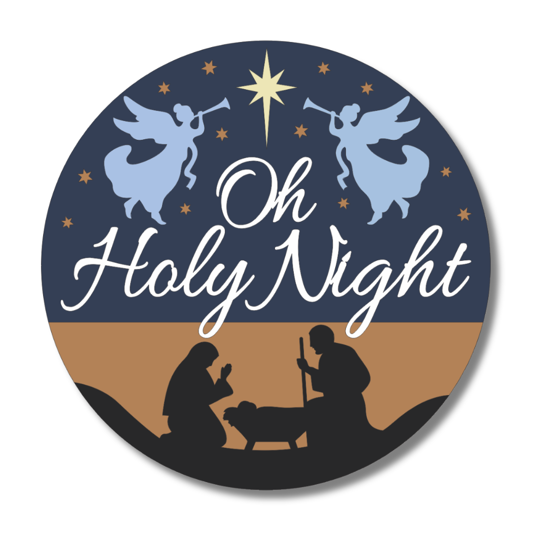 Unfinished Wood Oh Holy Night Door Sign Kit | Wood Craft Cutouts | 1/4" Thick |