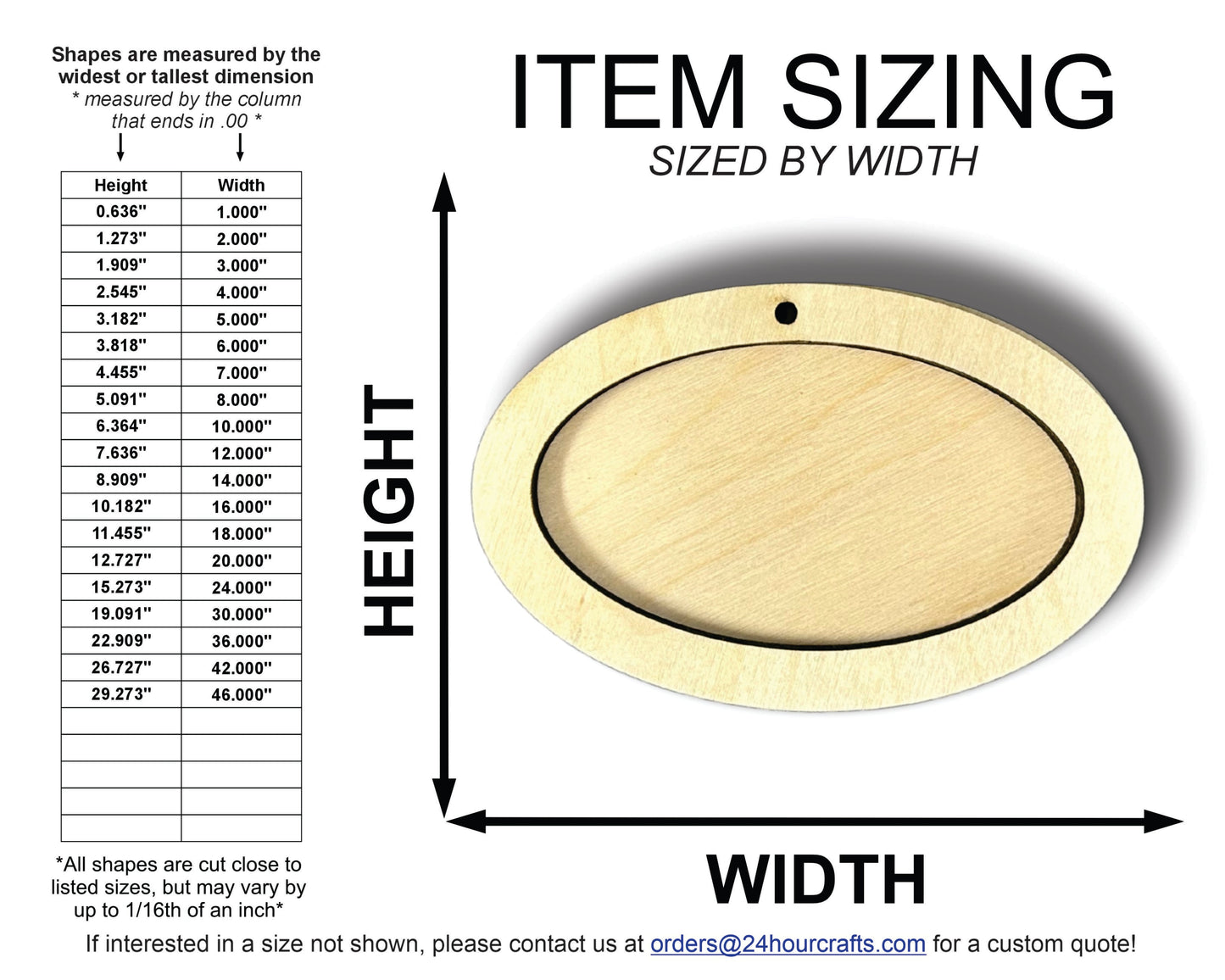 Unfinished Wood 2 Layer Oval Shadowbox Shape | DIY Craft Cutout | up to 46" DIY