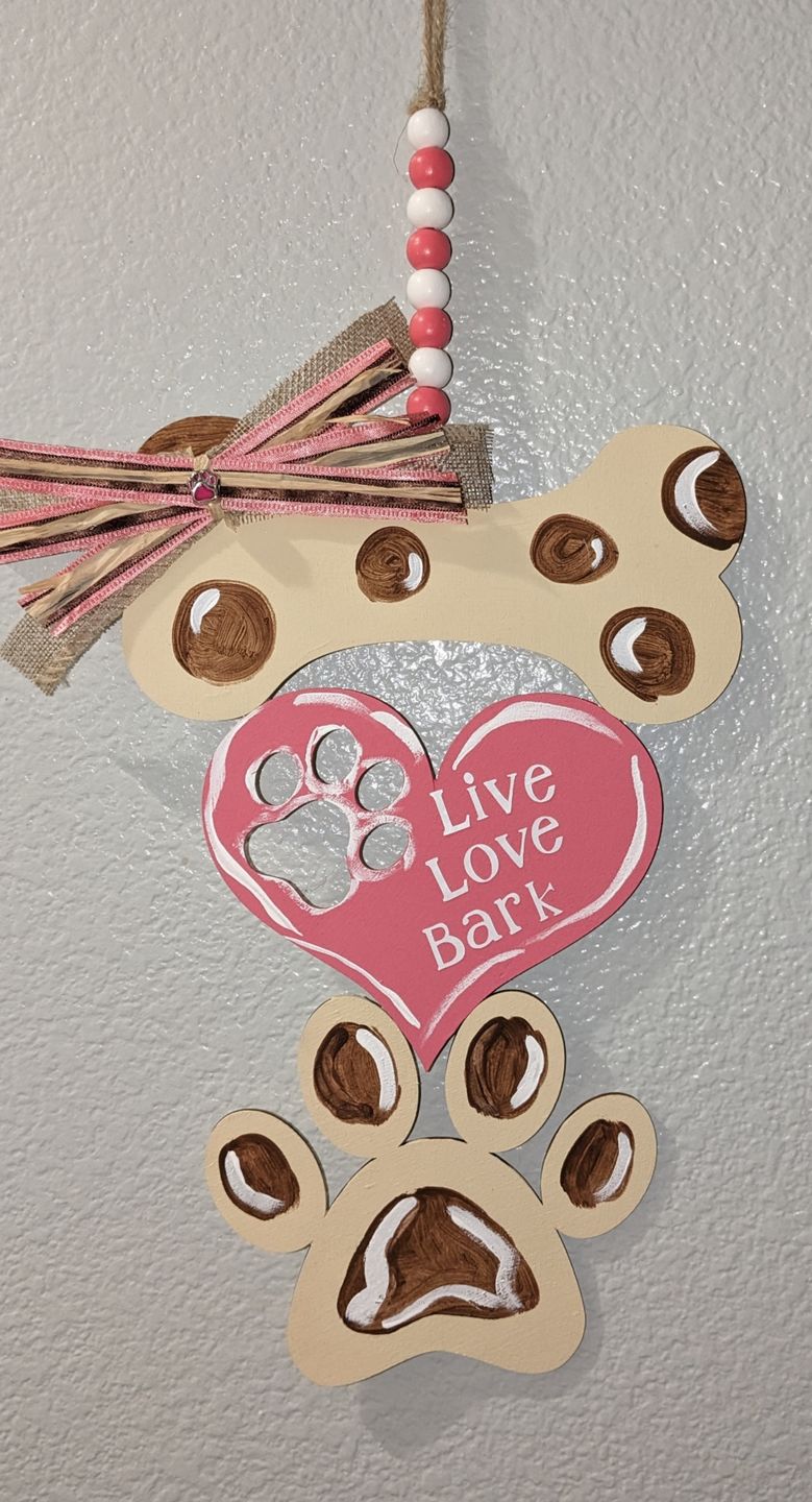 Unfinished Wood Pawprint Heart Shape | Valentine's Day | Pet | DIY Craft Cutout | Up to 46"