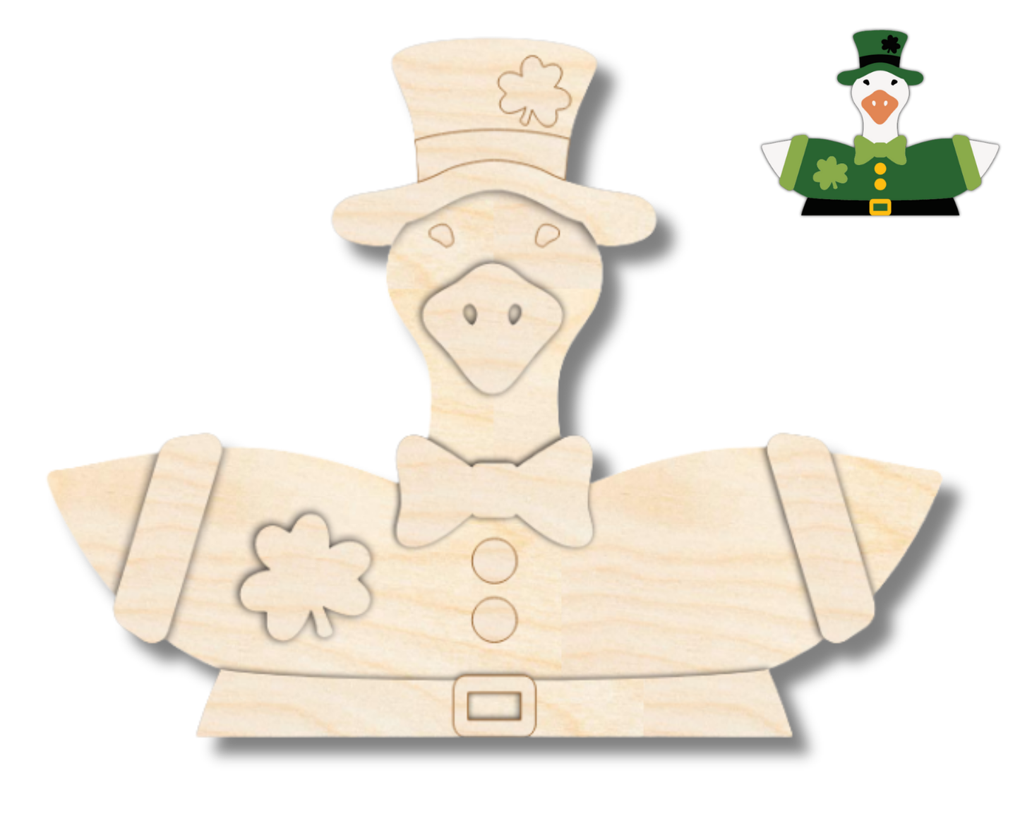 NEW Unfinished Wood Layered Holiday Geese Shelf Sitter | 8" Wide| 1/2" and 1/4" Wood | Wood Craft DIY