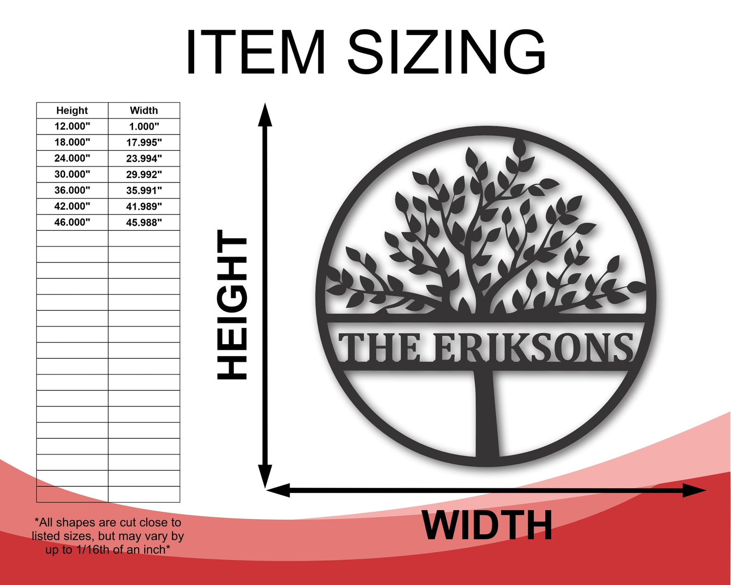 Custom Metal Split Tree Monogram | Personalized Family Name Wall Art | Indoor Outdoor | Up to 46" | Over 20 Color Options |