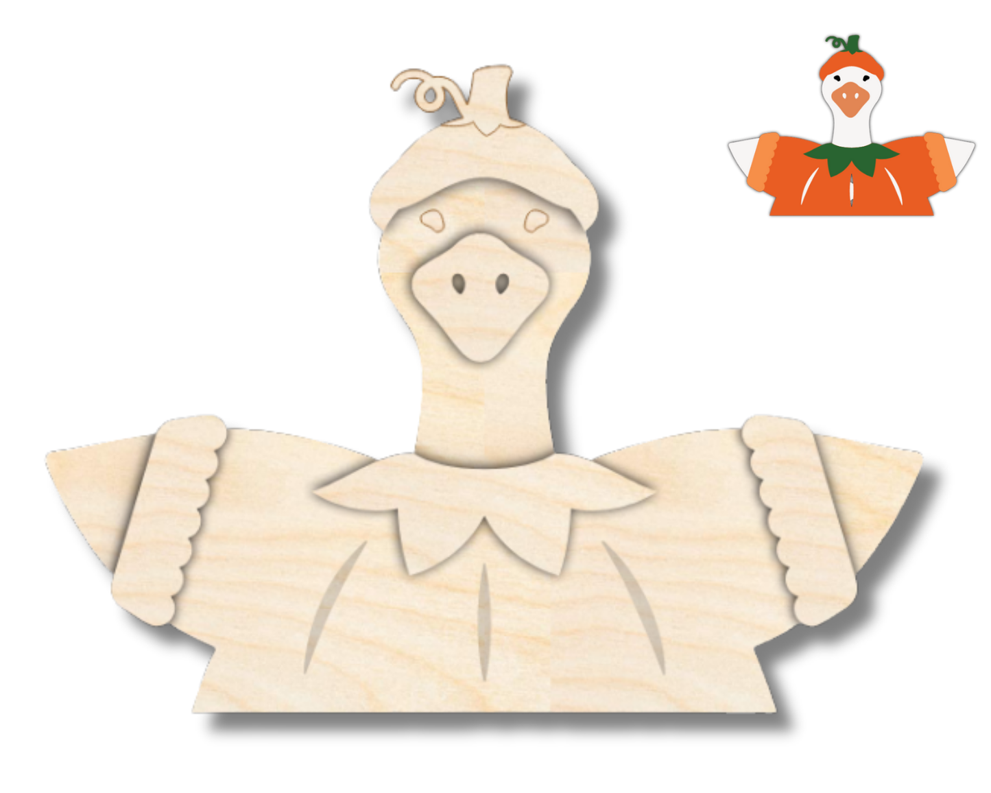 NEW Unfinished Wood Layered Holiday Geese Shelf Sitter | 8" Wide| 1/2" and 1/4" Wood | Wood Craft DIY