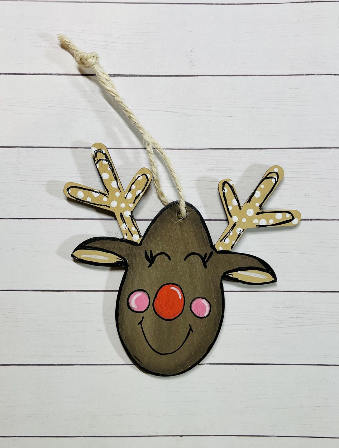 Unfinished Wood Christmas Reindeer Ornament Silhouette - Craft- up to 46" DIY