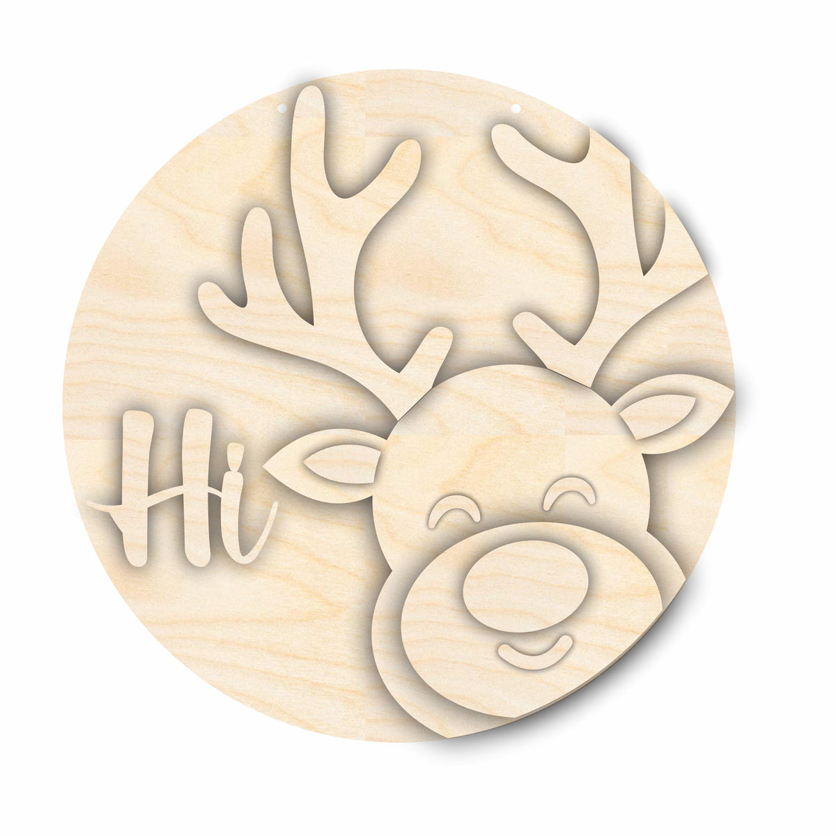 Unfinished Wood Reindeer Hi Door Sign Kit | Wood Craft Cutouts | 1/4" Thick |