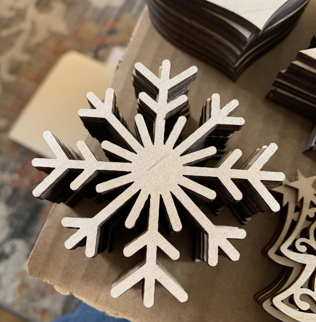 Unfinished Wood Snowflake Shape | Winter Decor | DIY Craft Cutout | up to 46" DIY