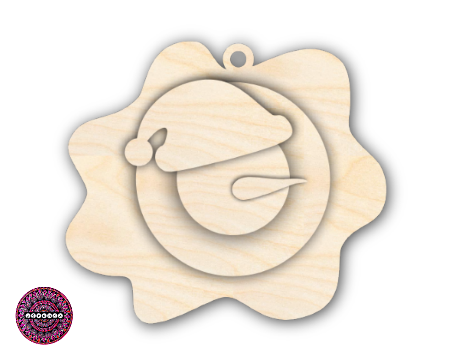 Unfinished Wood Melting Snowman with Santa Hat 5pc. Set | JGrondz | DIY Craft Cutout | 4" | 1/4" Thick