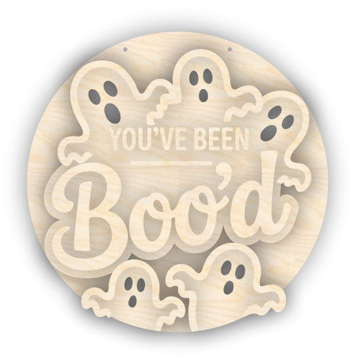 Unfinished Wood You've Been Boo'd Door Sign Kit | Wood Craft Cutouts | 1/4" Thick |