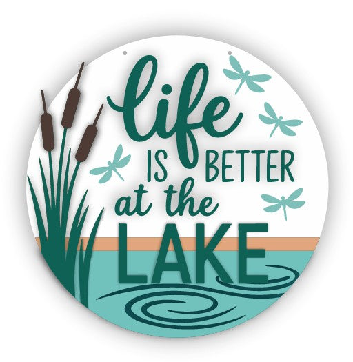 Unfinished Wood Life is Better at the Lake Door Sign Kit | Wood Craft Cutouts | 1/4" Thick |