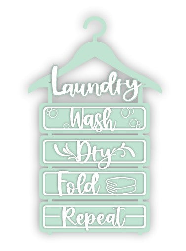 Unfinished Wood Laundry Hanger Sign Kit | Wood Craft Cutouts | 1/4" Thick |