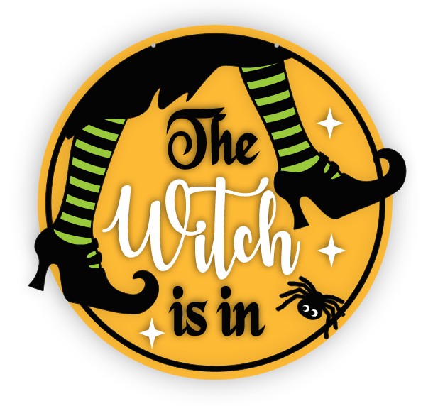 Unfinished Wood The Witch is in Door Sign Kit | Wood Craft Cutouts | 1/4" Thick |