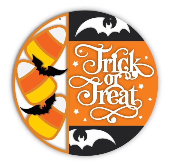 Unfinished Wood Trick or Treat Door Sign Kit | Wood Craft Cutouts | 1/4" Thick |