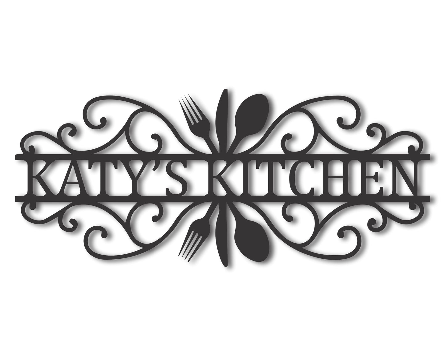 Metal Kitchen Silverware Sign | Farmhouse Kitchen Signs | 15 Color Options