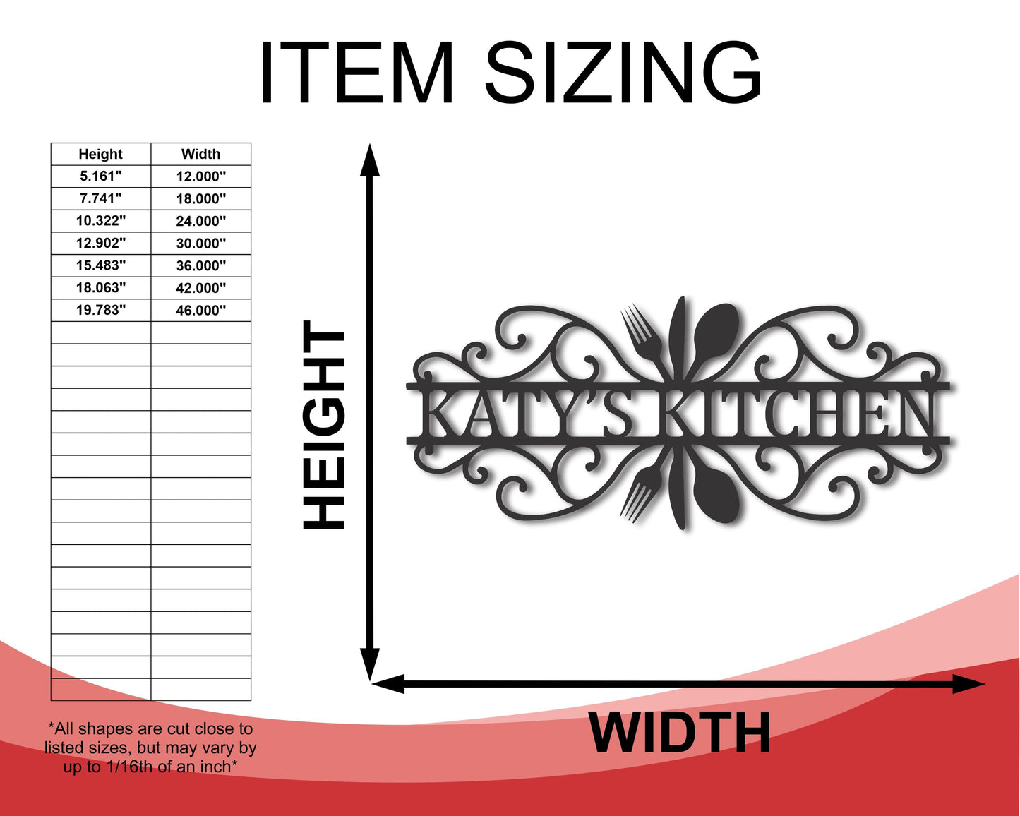 Metal Kitchen Silverware Sign | Farmhouse Kitchen Signs | 15 Color Options